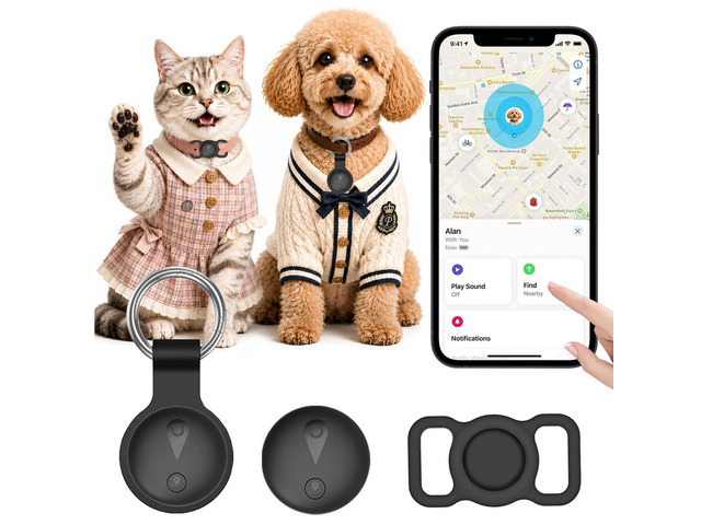 Pet GPS Tracker for Dogs,Smart Mini Location Collar Trackers for Cats,Works with iOS Find My,No Monthly Fee Subscription,IP68 Waterproof Real-Time...
