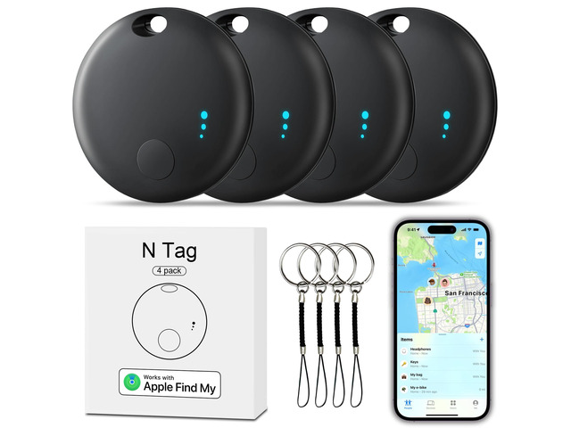 Tracker Tag 4 Packs Bluetooth Tracker, Smart Tag Locator Tracking Device, Keys Finder and Item Locator,Air Tracker Item Finders with Find My(iOS...