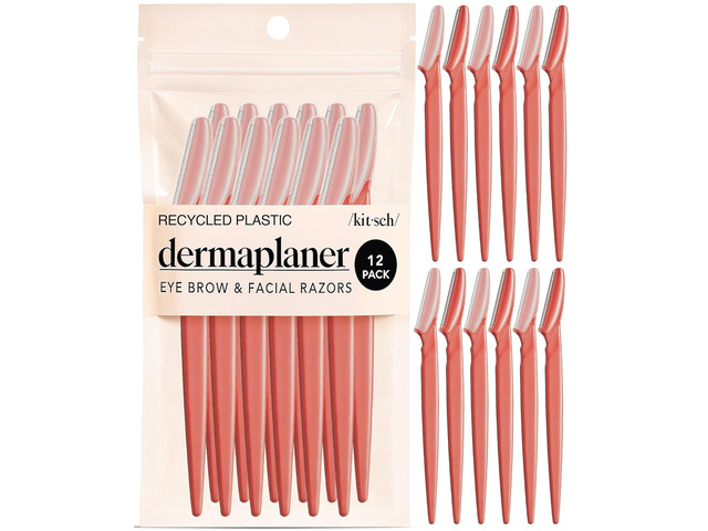 Kitsch Dermaplane Razor for Women Face Coral, 12 pcs Face Razors for Women & Men, Eyebrow Razor & Face Shaver Exfoliating Facial Razor &...