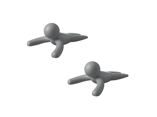 Buddy Door Stop, Heavy-Duty and Flexible, Soft-Touch Finish, Protects Your Floors, Grey, 2-Pack