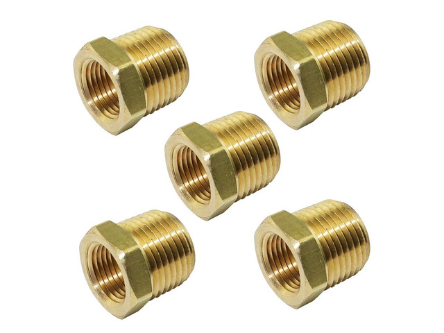 3/4' NPT Male x 3/8' NPT Female Reducer Bushing Adapter Brass Hex Reducing Pipe Fitting (Pack of 5) 1200 PSI