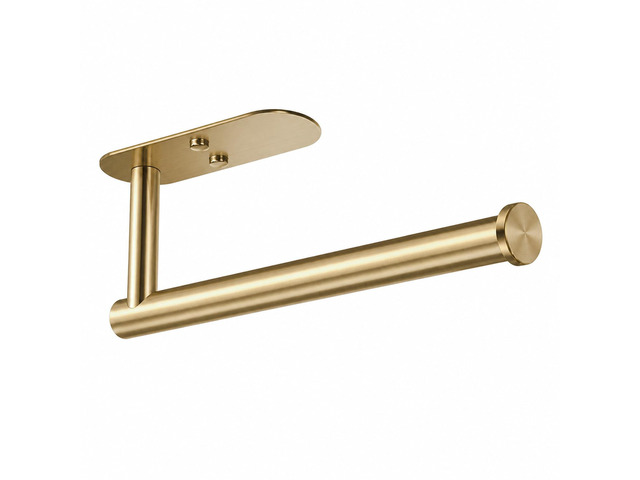 Adhesive Paper Towel Holder Under Cabinet Wall Mount for Kitchen, Paper Towel Roll Holder Stick to Wall, Stainless Steel (Gold)