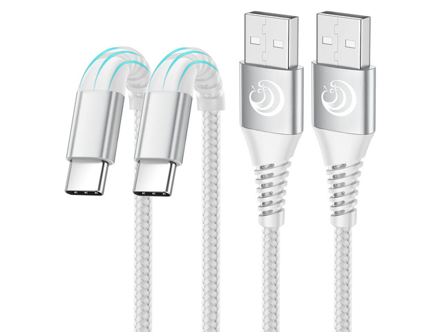 USB Type C Cable 6FT 2Pack Fast Charging Cable USB C Charger Phone Cord for Samsung Galaxy A01 A02s A03s A10e A11 A12 A13 A14 A20 A21 A32 A42 A52...