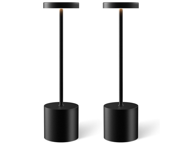 Cordless Table Lamp Set of 2, Rechargeable 5000mAh Battery Operated Outdoor Table Lamps, Portable LED Desk Lamp, 3 Color Dimmable Table Light for...