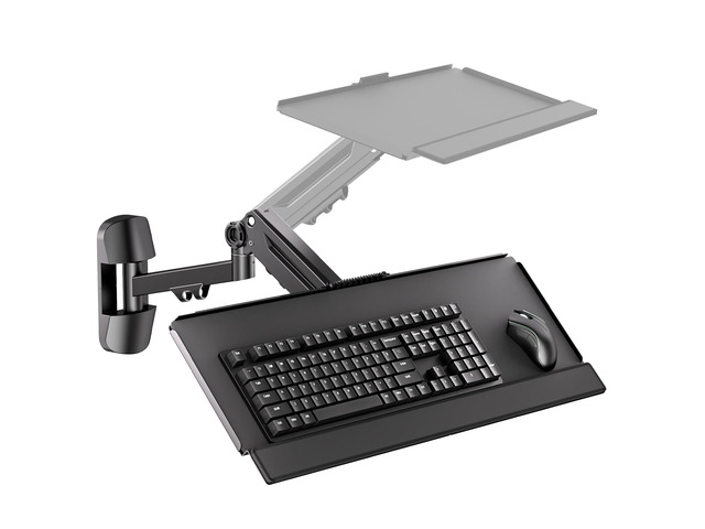 Wall Mount Keyboard Tray- Keyboard and Mouse Stand, 25.7' x 7.5' Platform 2-in-1 Keyboard Holder & Monitor Arm,Height Adjustable Typing Platform...