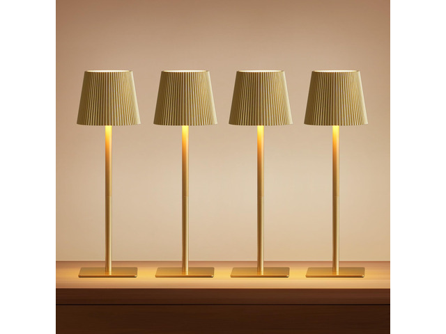 4 Pack Cordless Table Lamp,6000mAh Rechargeable Battery Operated Desk Lamp,Two Adjustable Heights,Waterproof, Touch Control & 3 Color Stepless...