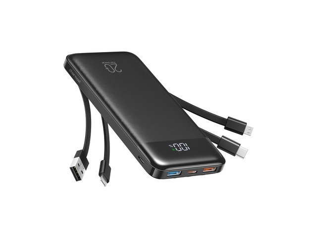 20000mAh Power Bank with 4 Built-in Cables