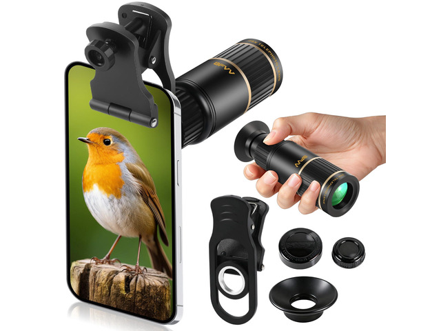 22x Phone Telephoto Lens for iPhone and Android HD Telephoto with Cell Phone Lens Attachments & Silicone Eyecup, Compact for Wildlife...