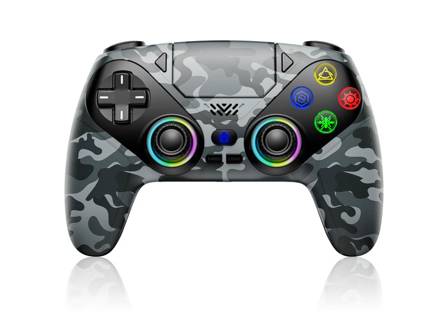 for PS5 Controller, Wireless Controller for PlayStation 5, PS5 Slim/Pro & PC, with 9 Colors RGB Light, Dual Vibration, Turbo, Programmable, 3.5mm...