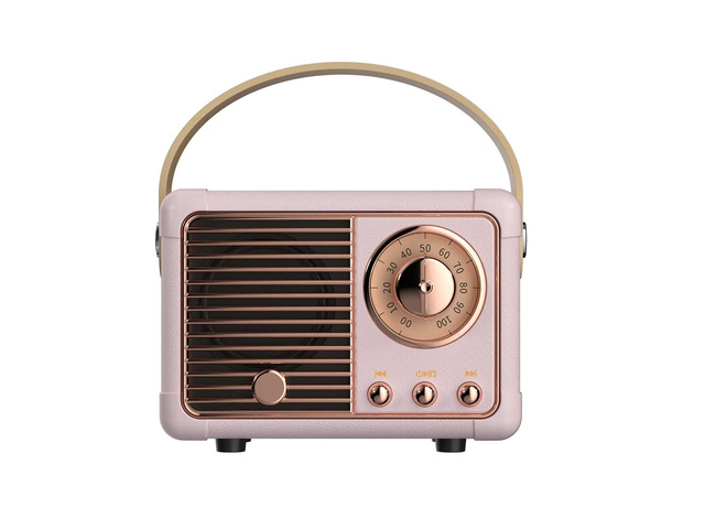 Retro Bluetooth Speaker, Vintage Mini Decor Gift for Women Girl Pink Small Cute Portable Wireless Speaker for Room Bedroom Desk Kitchen Office...