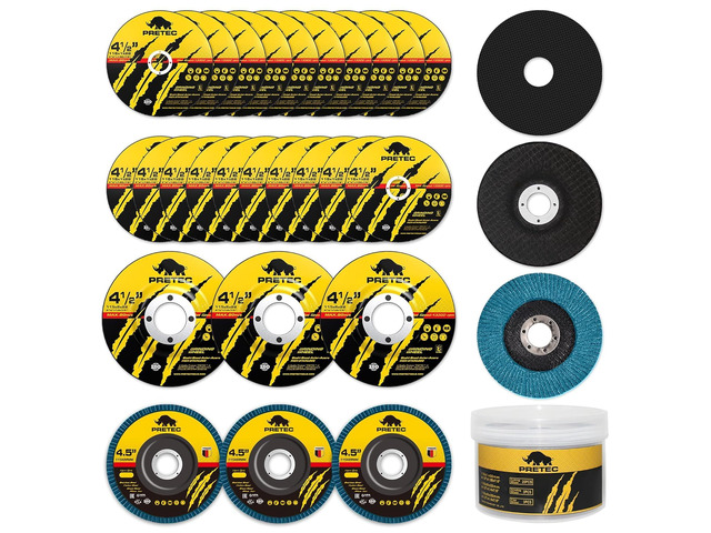 26 Packs Angle Grinder Cutting Flap Grinding Disc Wheel 4 1/2in Inches - 20 Packs 4.5'x1/4'x7/8' Cut off Wheels,3 Packs 4.5'x7/8' 60 Grit Flap...