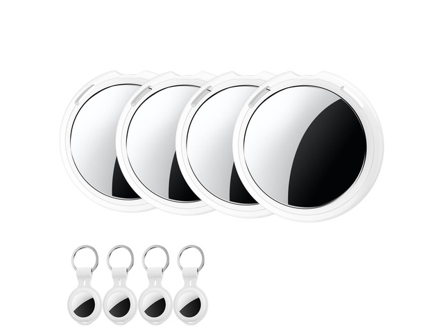 4 Pack Smart Tracker Tags MFi Certified Item Finder Apple Find My iOS Only Bluetooth Air Worldwide Tracking Tracker Tags Waterproof Key Finder...