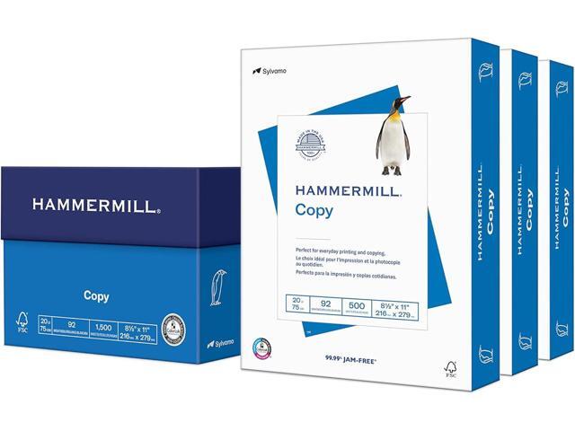 Hammermill Printer Paper, 20 lb Copy Paper, 8.5 x 11-3 Ream (1,500 Sheets) - 92 Bright, Made in the USA