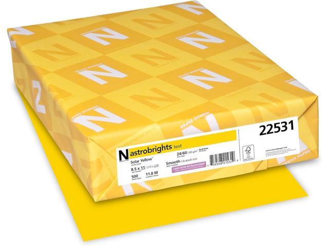 Neenah Wausau Paper 22531 Astrobrights Color Paper, 8.5 x 11, 24 lb / 89 GSM, Solar Yellow, 500 Sheets