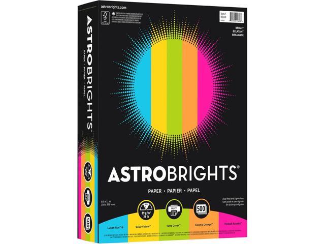 Neenah Astrobrights Bright Color Paper, Letter Size Paper, 24 lb, Assorted Colors, 500 Sheets