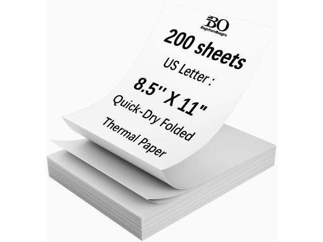 Thermal Printer Paper 8.5 x 11 Inch, 200 Sheets US Letter Size Thermal Paper, Compatible with M08F/A40 Thermal Portable Printer, Continual Feeding...