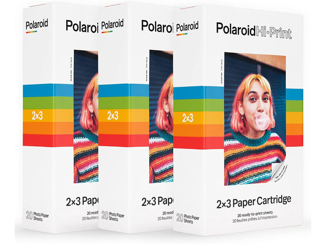 Polaroid Hi-Print Paper - Triple Pack of 2x3 Paper Cartridge (60 Sheets)