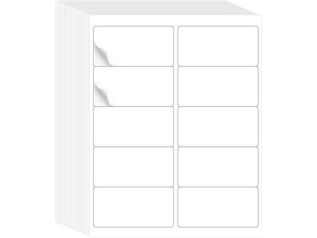 L LIKED 2' x 4' Label Stickers, Printable White 10 per Sheets Total 1000 Labels for Laser/Inkjet Printing - Matte (1000 Labels)