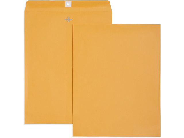 Blue Summit Clasp Manila Envelopes 11x14, 11.5 x 14.5-Inch, Brown Kraft, Gummed Seal, 100 Large 11x14 Envelopes for Mailing Photos and Documents,...
