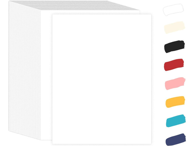 White Cardstock 8.5 x 11 White Paper 100 Pack, Goefun 65lb Card Stock Printer Paper for Cards Making, Office Printing, Certificate