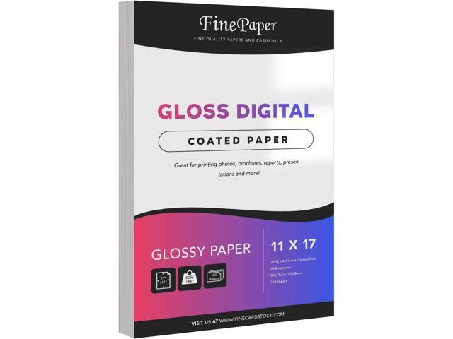 Gloss Digital Paper C2S Perfect for Color Laser Printing, Design Proposals, Flyers, Brochures 11 x 17 Glossy 80lb Text Paper (32lb Bond) 94...