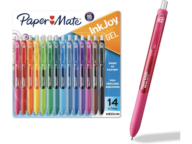 Paper Mate InkJoy Gel Pens, Assorted, Medium Point (0.7mm), 14 Count - Smooth Writing, Back to School, Teacher Supplies, Journaling, Note-Taking,...