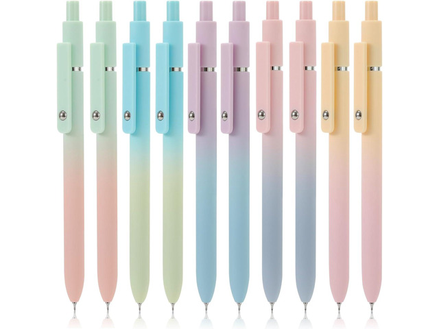 FIOVER 10pcs Gel Pens Black Ink Medium Point 0.7mm Pens Smooth Writing High-End Series Cute Ballpoint for Journaling Note Taking, Office School...
