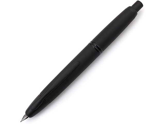 PILOT Vanishing Point Collection Refillable & Retractable Fountain Pen, Matte Black Barrel, Blue Ink, Medium Nib (60581)