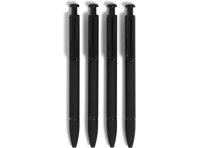 U Brands Midnight Monterey Ballpoint Pens, 4 Count, Black Soft Touch, Painted Black Details, Bold (1.0 mm) Point, Black Ink