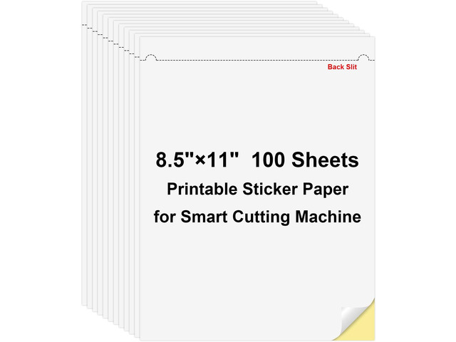 100 Sheets Full Sheet Labels with Back Slit 8.5'x11', Blank White Sticker Paper for Laser & Inkjet Printers, Risepekt Strong Adesive Full Page...