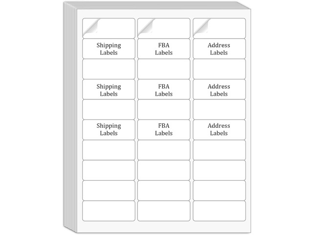 SJPACK 30-up Address Labels 1' x 2-5/8' Mailing Labels,15000 Lables, White Label Sticker Papers for Laser Inkjet Printers, (500 Sheets)