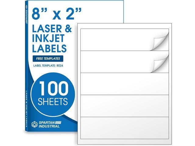 8' X 2' Matte White Printable Water Bottle Labels (100 Sheets, 500 Stickers) NOT Waterproof Bottle Wrap Around Stickers for Laser & Inkjet Printers...