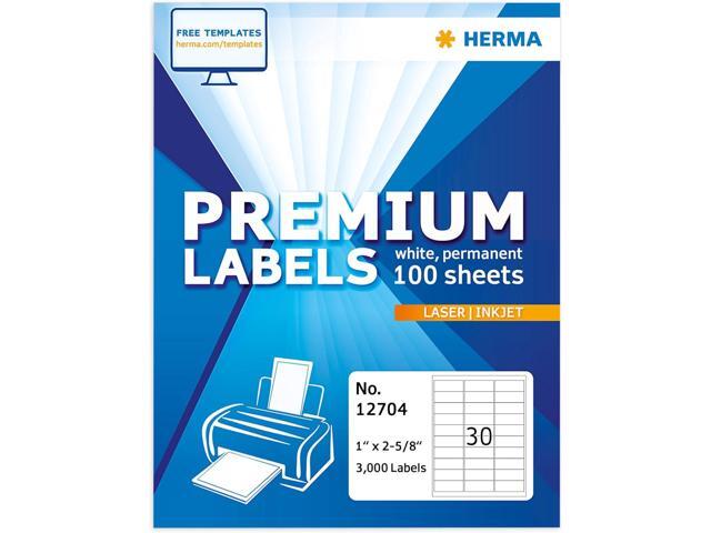 HERMA Printable Address Labels 1' x 2-5/8', 3000 Labels, Easy Peel Off Customizable Stickers for Laser Printer & Inkjet Printer, Blank Shipping...