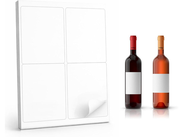 Wine Bottle Labels Waterproof, 40 Blank Printable Vinyl Stickers 4x5 Inch for Inkjet Printer - Self-Adhesive Wine Label Sticker Paper for 750ml...