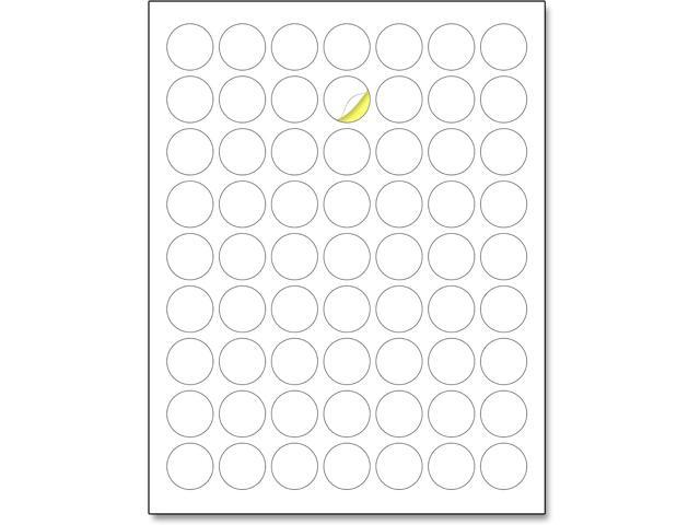 1' Round Matte White Sticker Label, Laser/Inkjet Printing - Letter Size, 200 Sheets