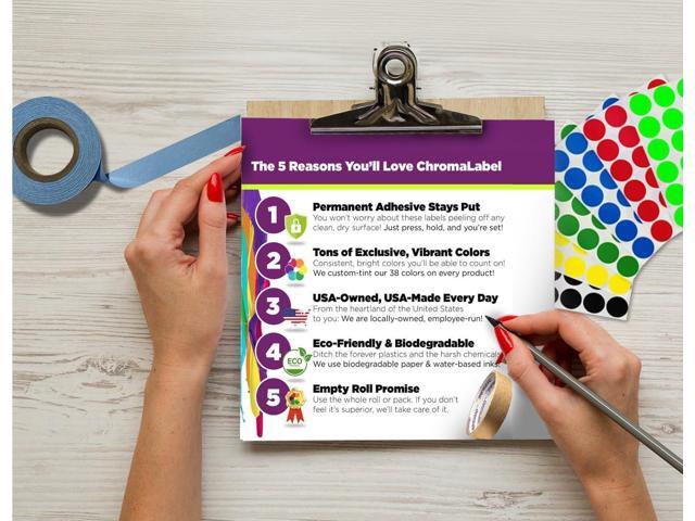 ChromaLabel 1.25 Inch Round Printable Labels for Laser and Inkjet Printers, 1050 Stickers per Pack, 42 Stickers per Sheet, White