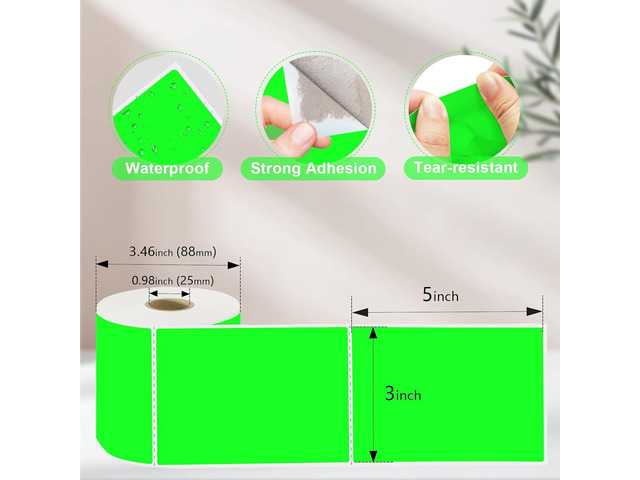 1200PCS/4 Roll 3 X 5 Inch Printable Rectangle Color Coding Labels, Adhesive Color Coding Stickers for Bar-Codes, Address, Small Business Labeling,...