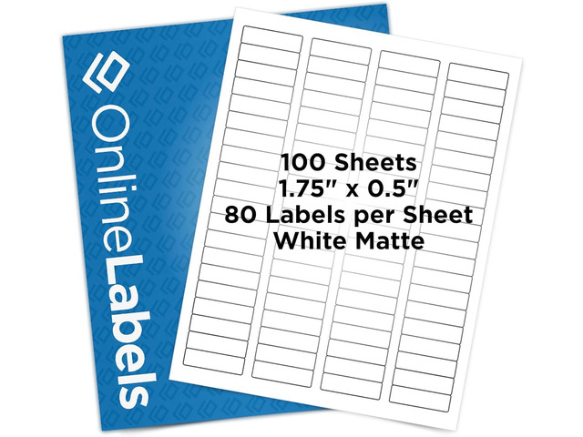 Address Labels - 1.75 x 0.5 - Pack of 8,000 Labels, 100 Sheets - Inkjet/Laser Printer - Online Labels