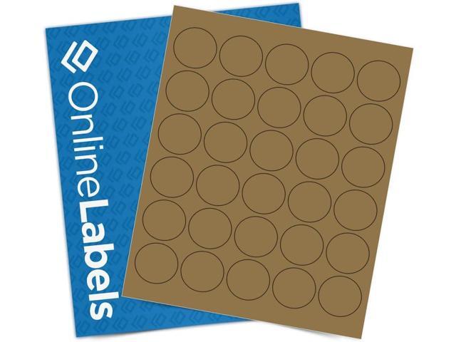 1.5 Inch Round Brown Kraft Labels - Pack of 3,000 Circle Stickers, 100 Sheets - Inkjet or Laser Printer - Online Labels