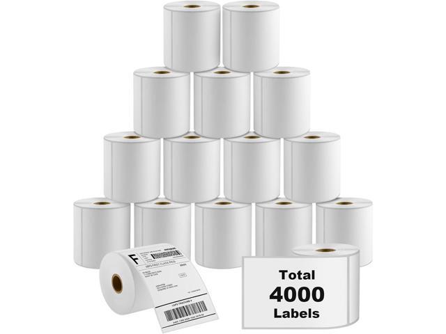 MaxGear 4' x 6' Direct Thermal Labels, 4000 Pcs/16 Rolls, Perforated White Mailing Shipping Package Labels, Commercial Grade, Permanent Adhesive,...