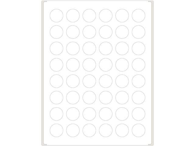 1 Inch Round Labels for Laser/Inkjet Printers, Permanent Adhesive, White Matte, (4800 Labels/100 Sheets)