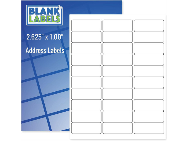 Blank Labels Address Labels, Permanent White Matte Label Inkjet and Laser Printer Guaranteed, Easy to Peel Made in USA 2.625 x 1 3,000 Labels 100...