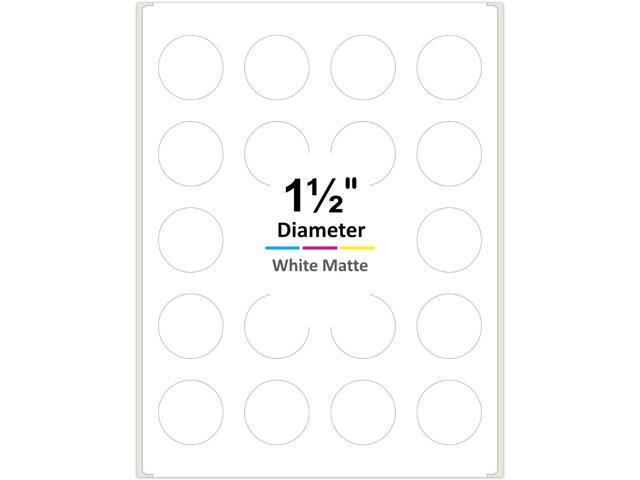 1.5 Inch Round Labels for Laser/Inkjet Printers, Permanent Adhesive, White Matte (5000 Labels/250Sheets)