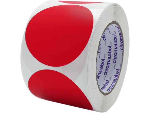 ChromaLabel Red Removable Sticker Labels, 3 Inch Circle Stickers, Color Coding Labels, Ideal Sticker Dots for Office and School Projects - 500...