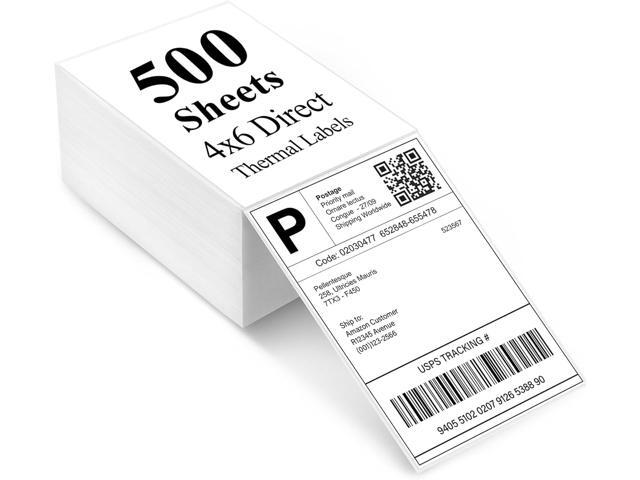 LotFancy 4x6 Thermal Labels, 500 Shipping Labels with Perforation, Permanent Adhesive, White Mailing Label Stickers, Compatible with Rollo, Zebra.