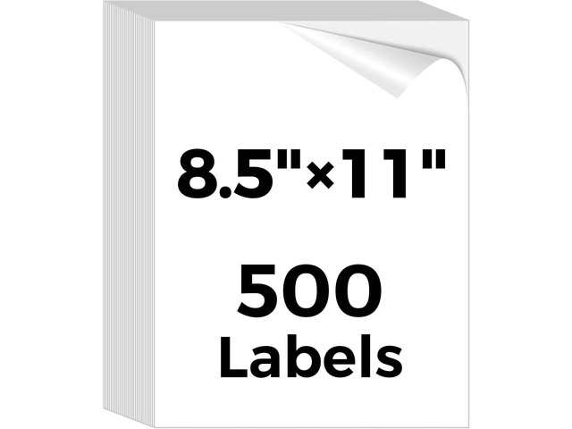 Mailing Labels for Laser/Inkjet Printer, Address Labels Stickers - 500 Sheets 8.5 x 11 Full Sheet Printable Sticker Paper, 500 Large Mailing Label...