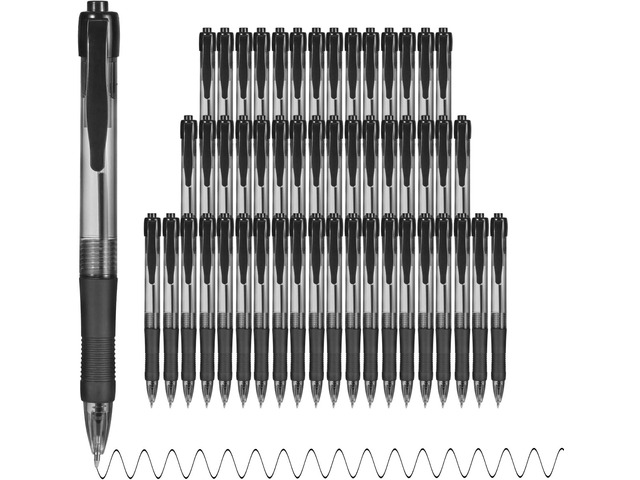 deegtran Pens Bulk, 50 Pack No Bleed Black Ink Click Pens with Soft Grip, Wholesale Retractable Ballpoint Pens for Office School, Medium Point...