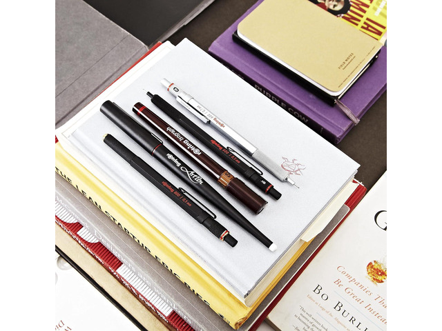 rOtring 600 Ballpoint Pen, Medium Point, Black Ink, Red Barrel, Refillable