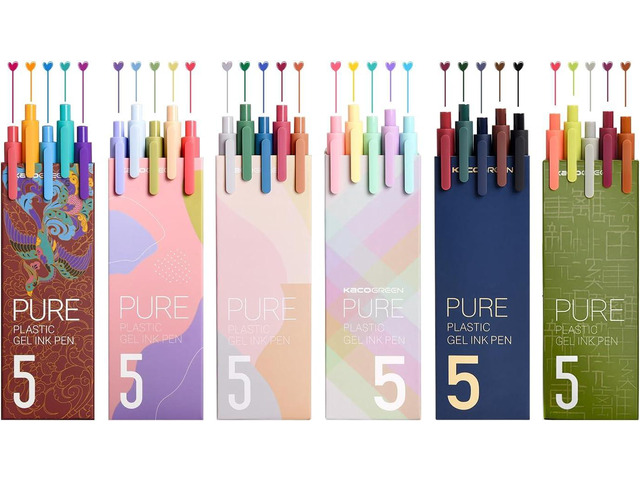 Kaco PURE Colored Gel Pens, 30 Pieces Assorted Color Ink 0.5 mm Fine Point Aesthetic Pens for Journaling Cute Stationery Office Supplies (30 Color...