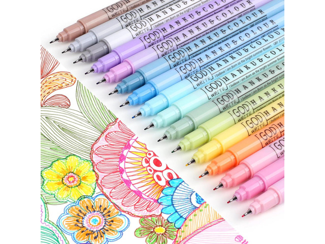 HANKU 0.38mm Fine Point Pen,16 Pack Colored Fineliner Bible Pens No Bleed Through,Extra Fine Tip Marker Pens for Bullet...